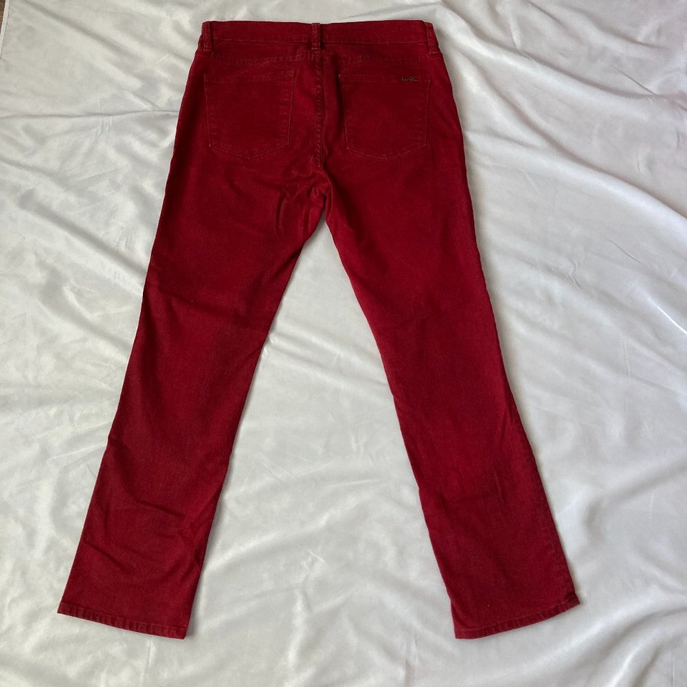 Lauren Jeans Co. Ralph Lauren Cranberry Red Petite Modern Straight Women 8P - Picture 9 of 12